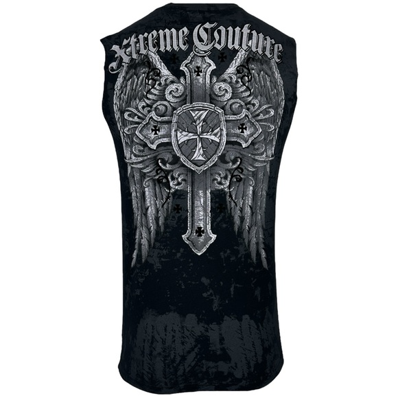 Xtreme Couture By Affliction Men's Muscle T-shirt Tank Top Ragged Faith - Picture 3 of 11